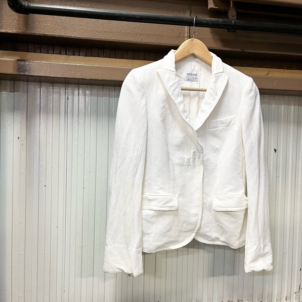 ARMANI/ Armani COLLEZIONI/ko let's .-ni jacket size40 Italy made white digjunkmarket