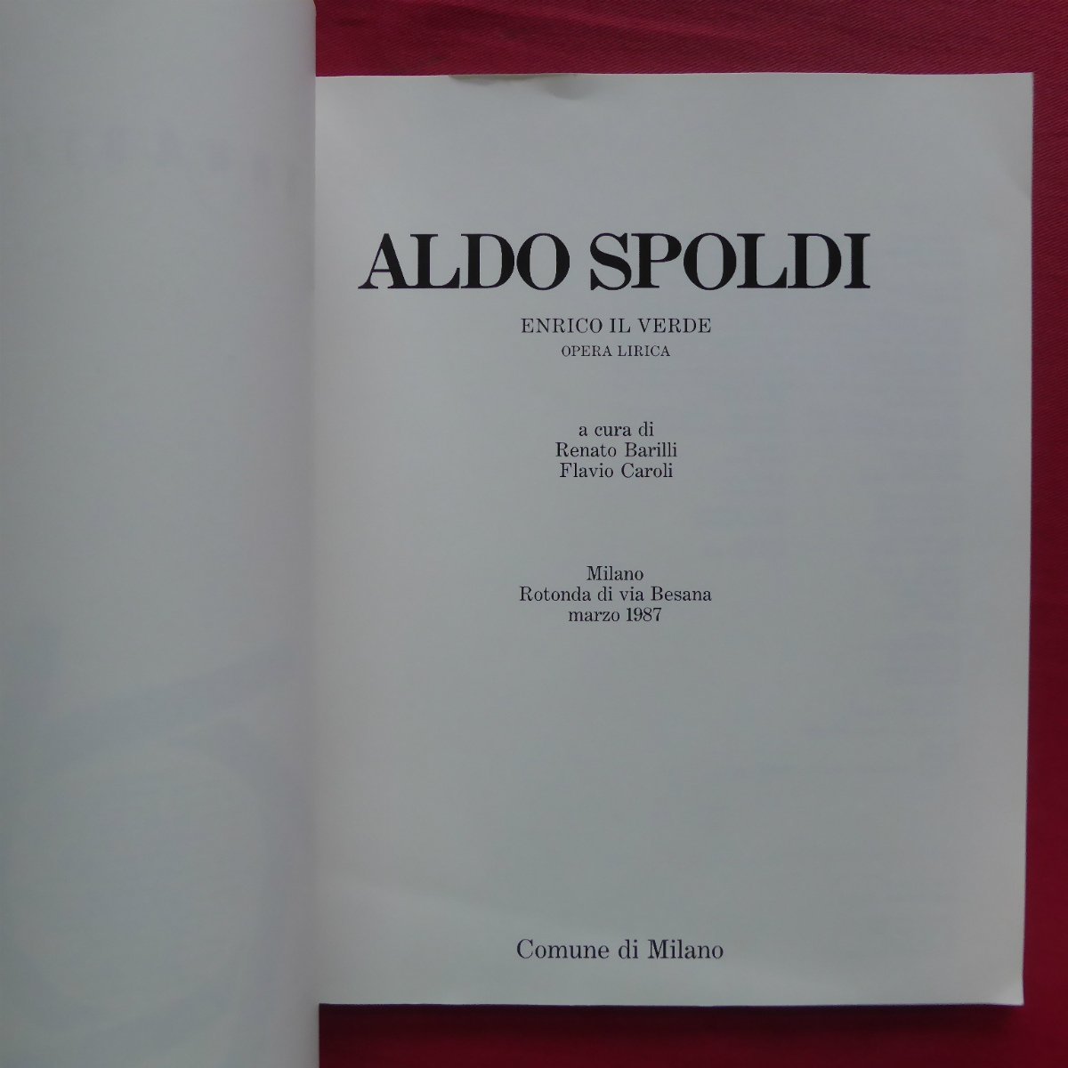 z37/洋書図録【Aldo Spoldi:Enrico il Verde Opera Lirica/1987年・Milano Rotonda di via Besana marzo】_画像5