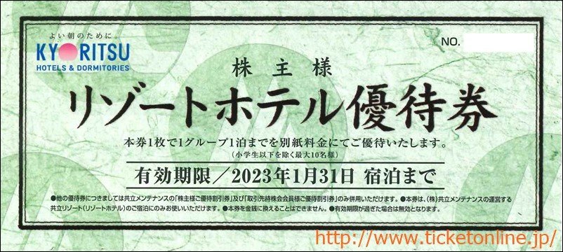 10枚 共立メンテナンス優待券セット 1000円券×10枚(10000円分