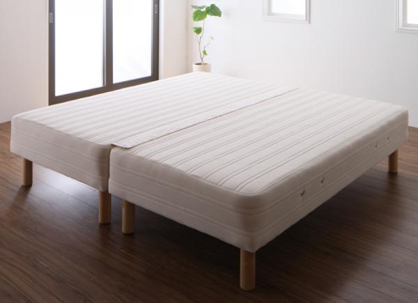日本製ポケットコイルマットレスベッド MORE マットレスベッド スプリットタイプ キング 脚30cm