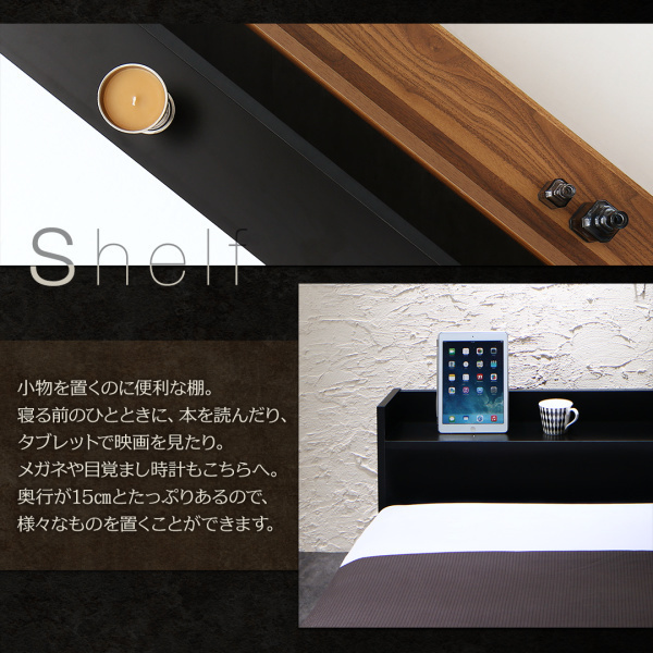  shelves * outlet attaching floor bed Gelukhe look bed frame only semi da blue black 