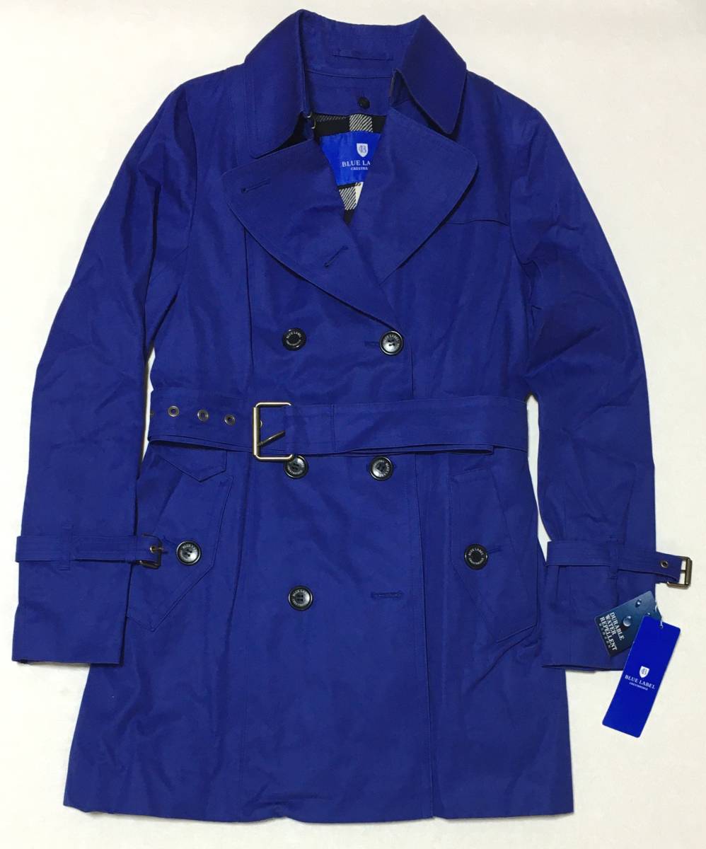 流行に BLUE CRESTBRIDGE ショートトレンチコート 38(M) ブルー