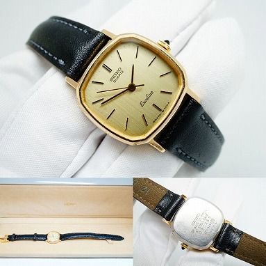 J174○作動良好 箱付 未使用ベルト SEIKO セイコー EXCELINE エク