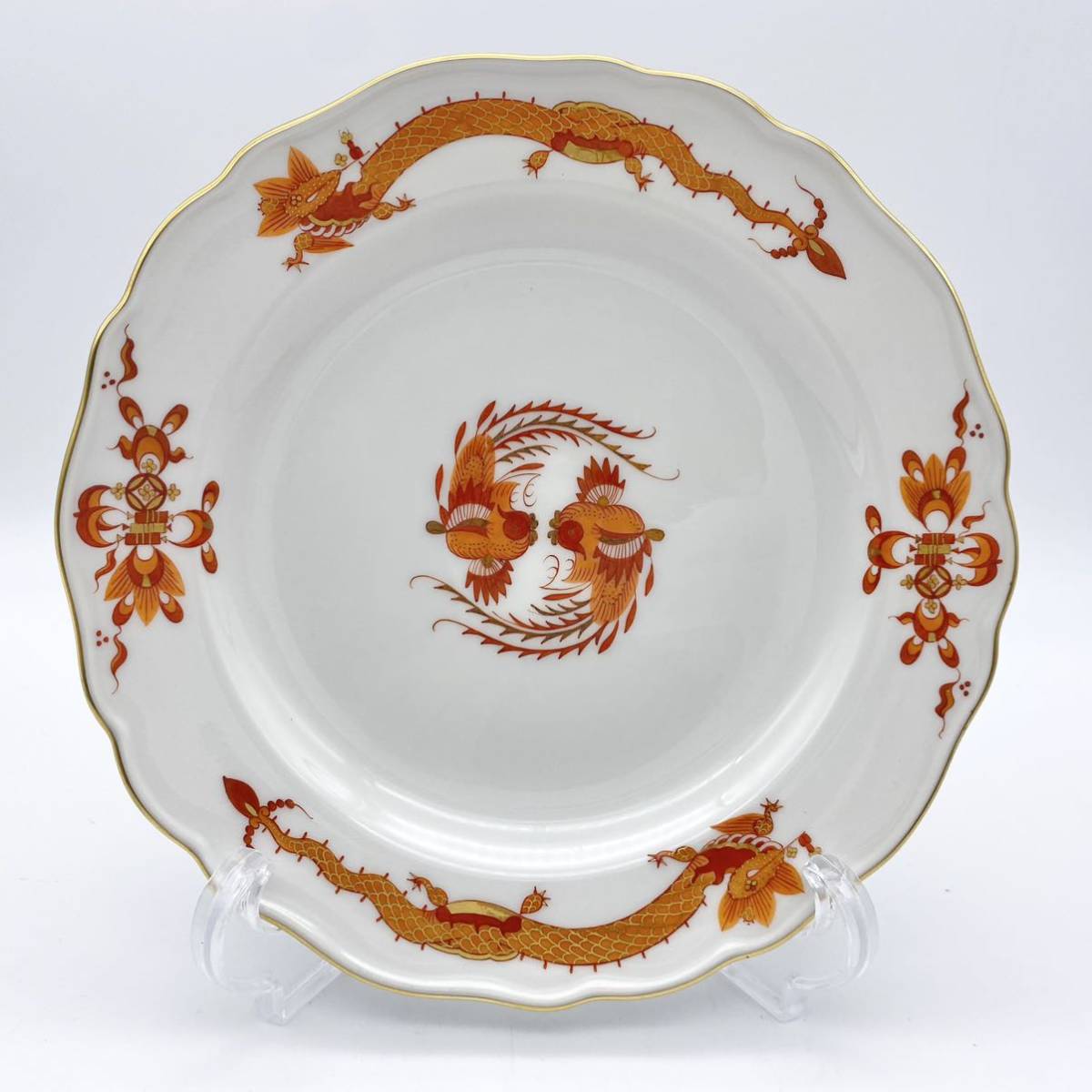 希少】Meissen☆マイセン☆レッドドラゴン☆プレート☆W27.5cm-