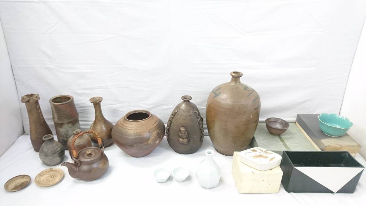 初だし】備前焼 木村陶峰ほか 花器 酒器 など おまとめ大量セット/急須