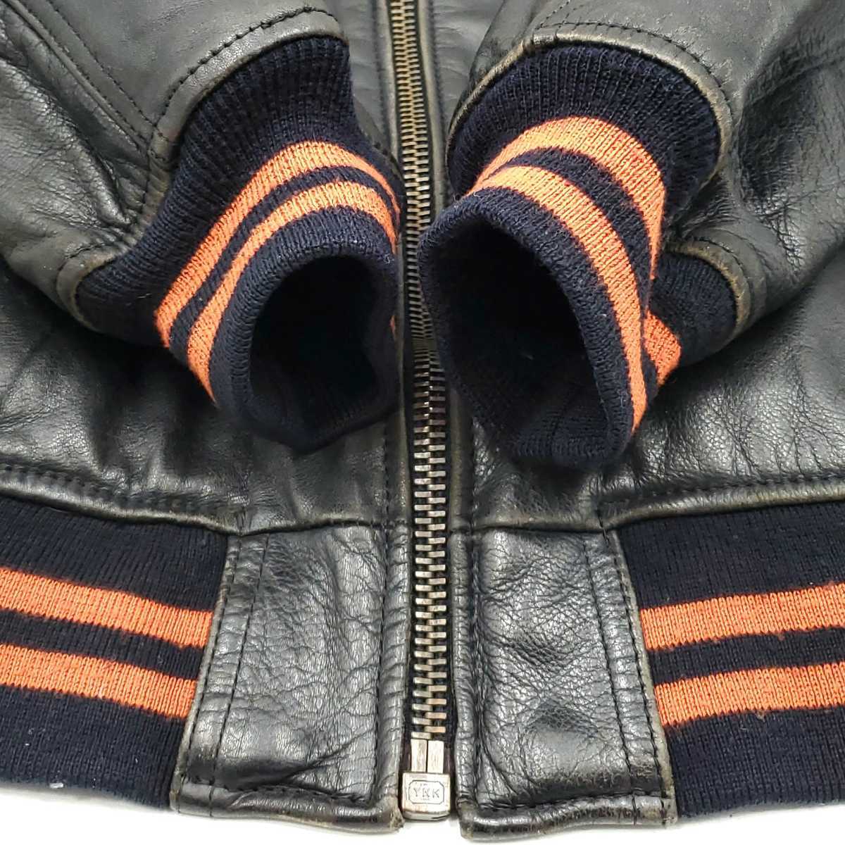 希少MA-1タイプ HARLEY-DAVIDSON オールレザースタジャン黒 希少MA-1タイプ HARLEY-DAVIDSON オールレザースタジャン黒