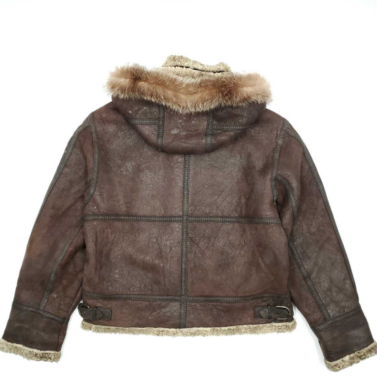 着脱式フード JUNGWOO FUR フライトジャケットB-3メンズXL茶ラム 着脱式フード JUNGWOO FUR フライトジャケットB-3メンズXL茶ラム