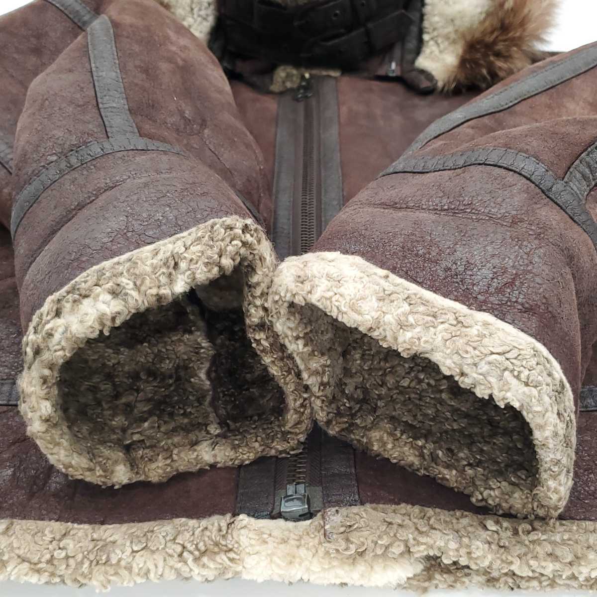 着脱式フード JUNGWOO FUR フライトジャケットB-3メンズXL茶ラム 着脱式フード JUNGWOO FUR フライトジャケットB-3メンズXL茶ラム