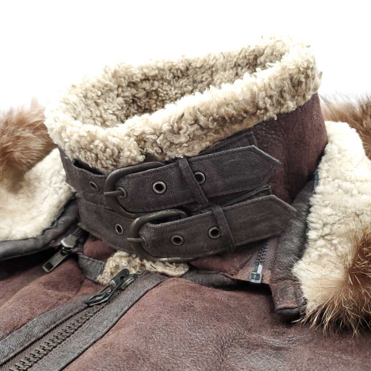 着脱式フード JUNGWOO FUR フライトジャケットB-3メンズXL茶ラム 着脱式フード JUNGWOO FUR フライトジャケットB-3メンズXL茶ラム