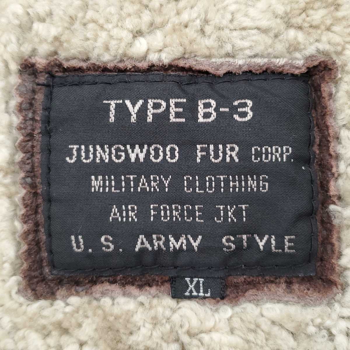 着脱式フード JUNGWOO FUR フライトジャケットB-3メンズXL茶ラム 着脱式フード JUNGWOO FUR フライトジャケットB-3メンズXL茶ラム