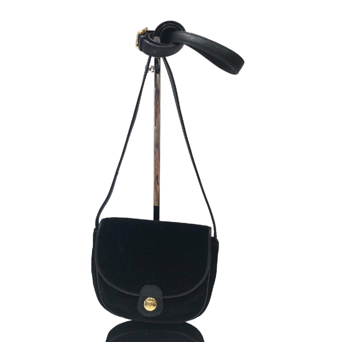 CELINE セリーヌ スウェードレザー ミニ ショルダーバッグ 黒 mauria.com