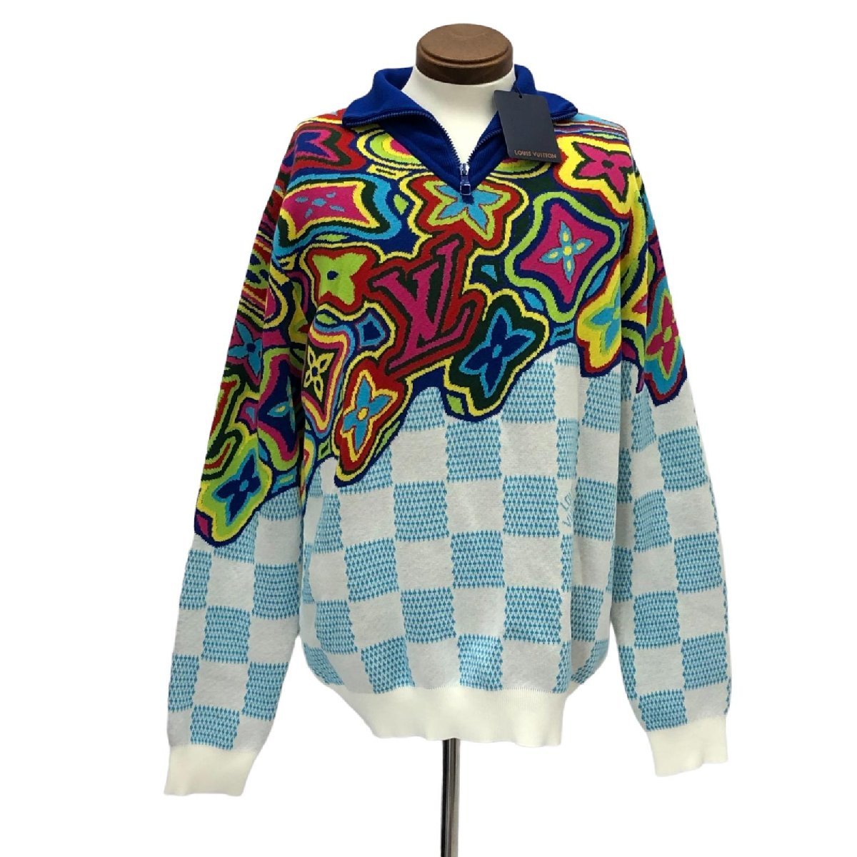 人気新品 ヴィトン ハーフジップニット ディストーテッド ニット
