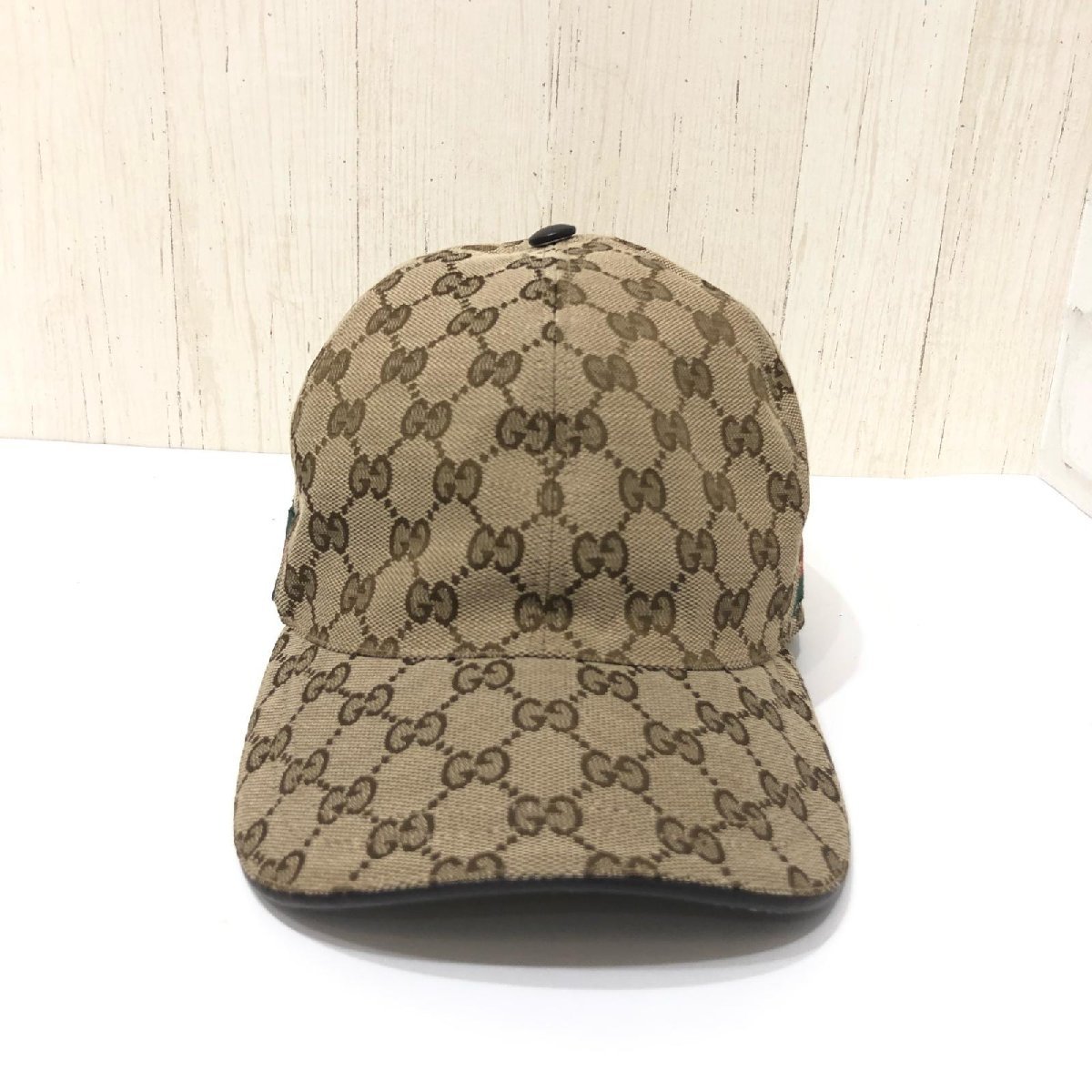 美品 GUCCI グッチ GG GGシェリー GGキャンバス キャップ ベースボール