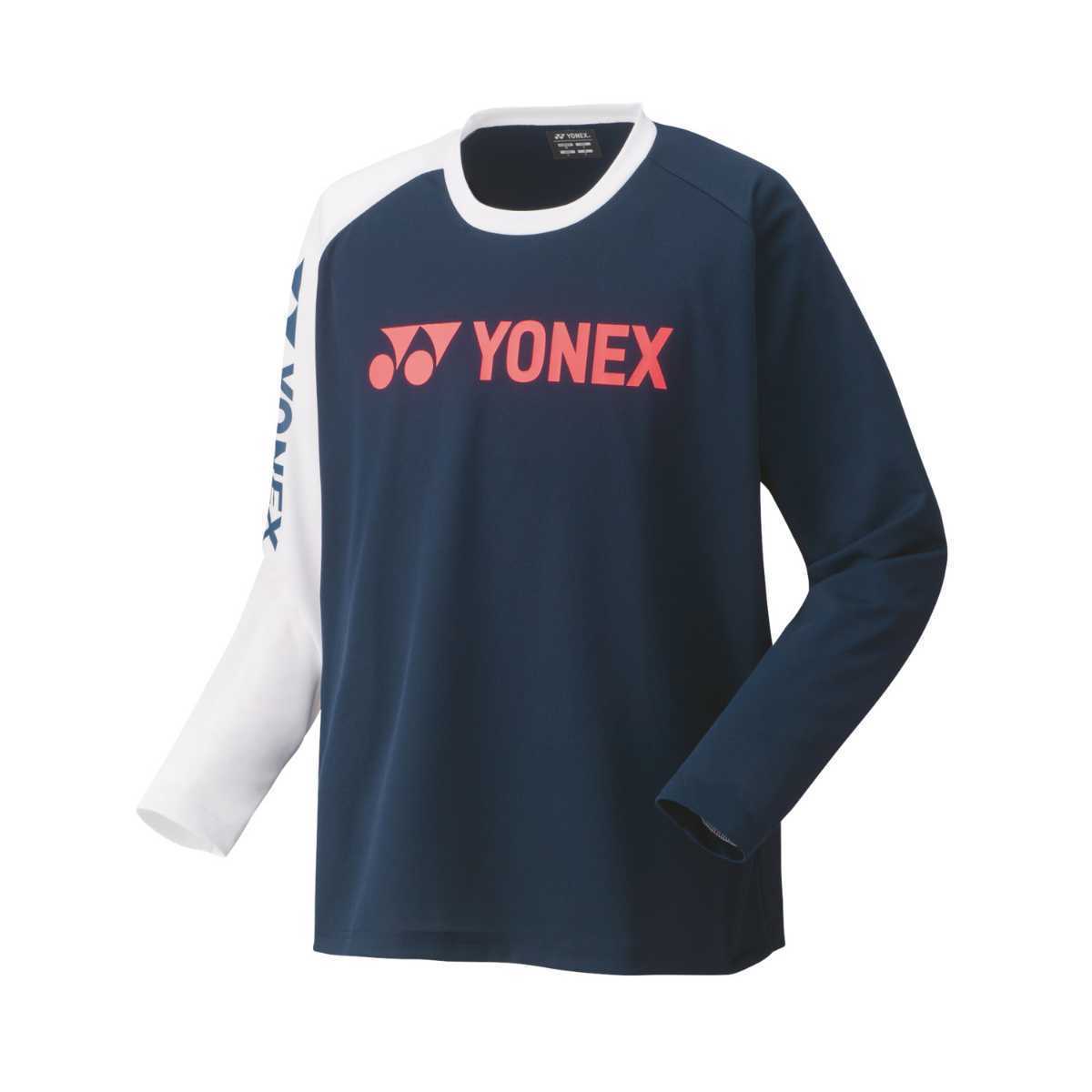 16610Y 019 O】YONEX(ヨネックス) ユニロングスリーブTシャツ ネイビー