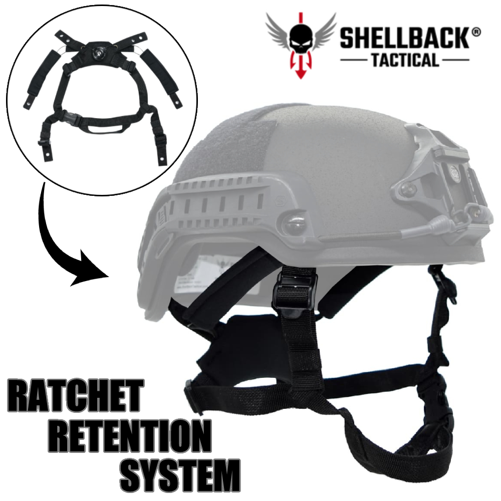 SHELLBACK TACTICAL helmet for strap wire built-in ratchet dial type shell back Tacty karu