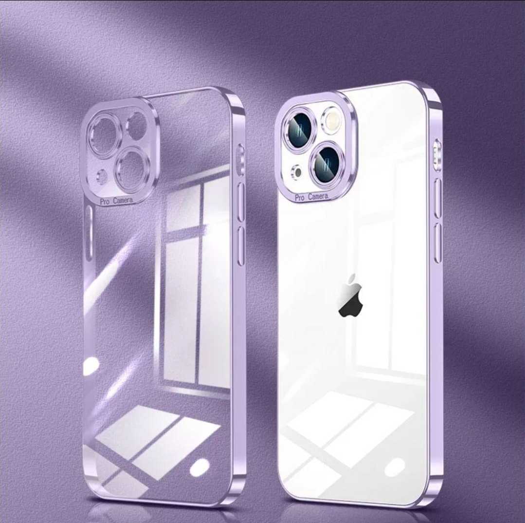 iPhone 14ProMax case purple purple brink .. metallic clear 