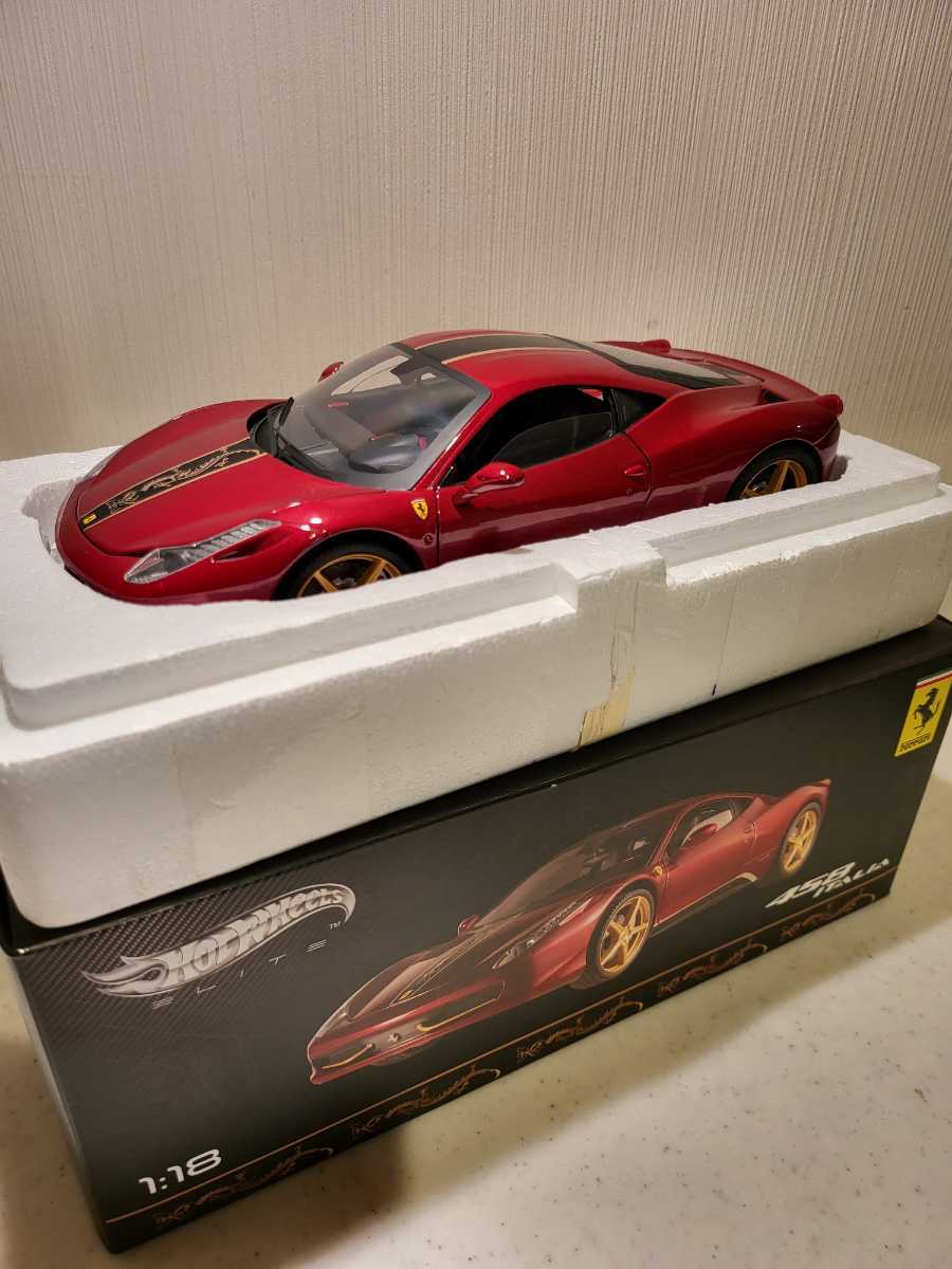 1/18 フェラーリ イタリア 458 希少 ゴールドホイール Hotwheels【期間