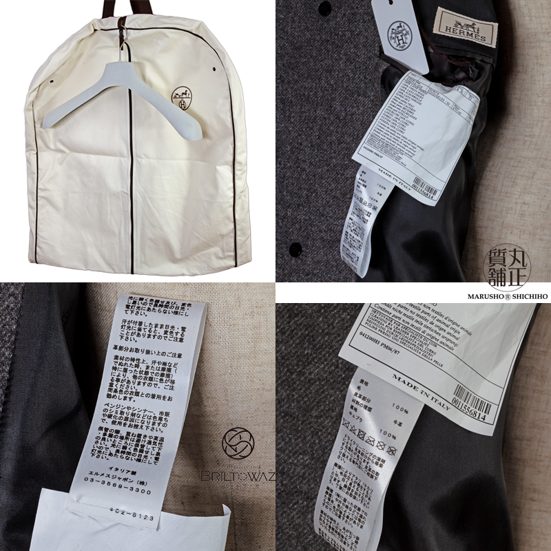 (最終値下げ!)エルメス 2020/21AW アレックス ウール ロング コート グレー系 ステンカラー チェスター #52 HERMES メンズ(573911)_画像8