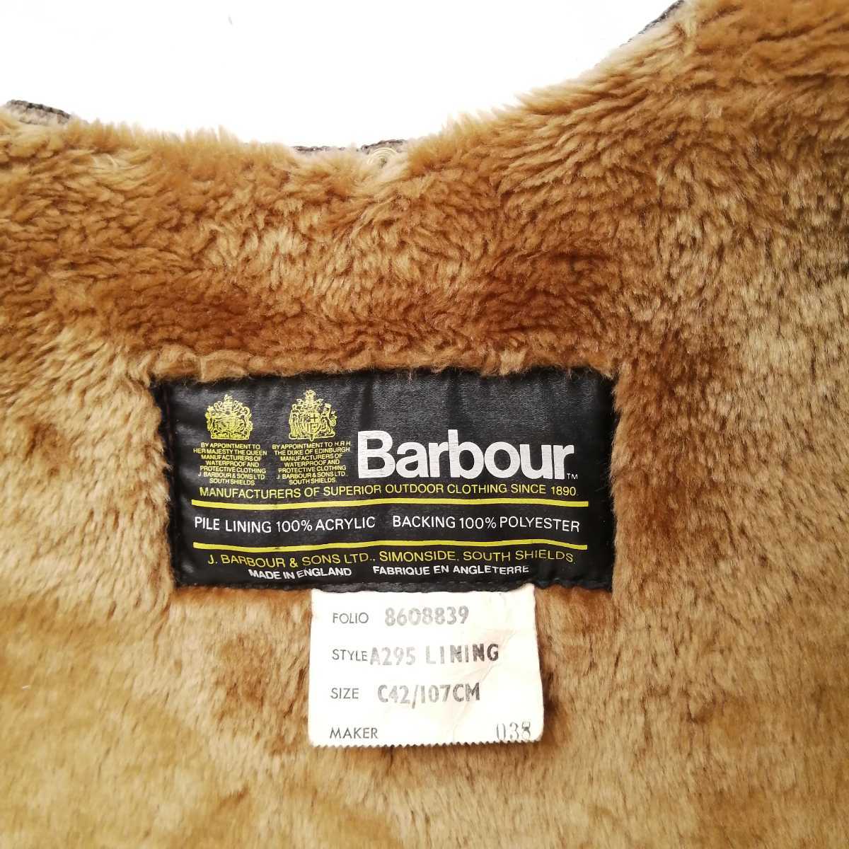 Mint◎Barbour 2crest pile lining c42 バブアー パイル ライニング