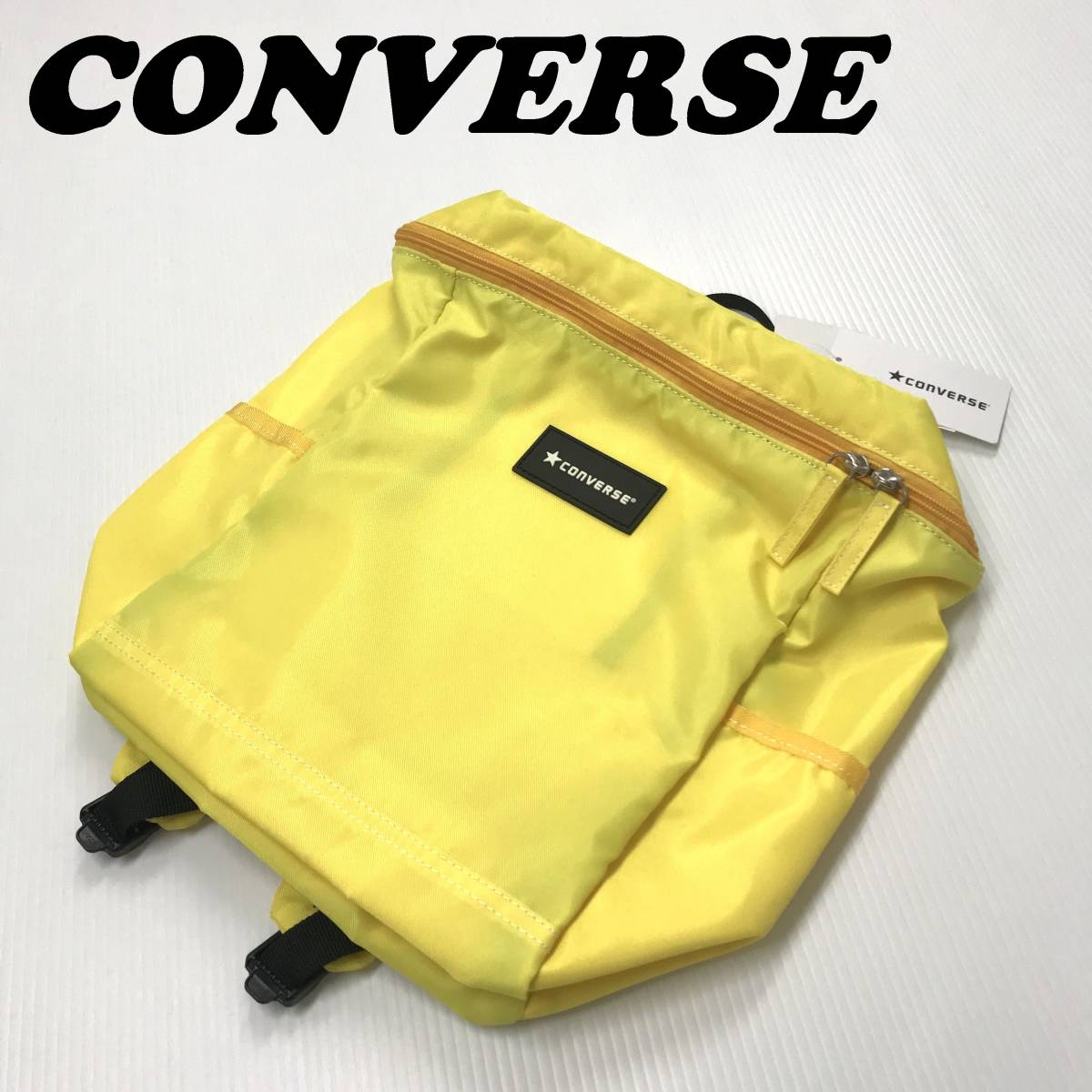  unused CONVERSE yellow rucksack Logo men's lady's backpack tag fastener outdoor casual Kids Converse 