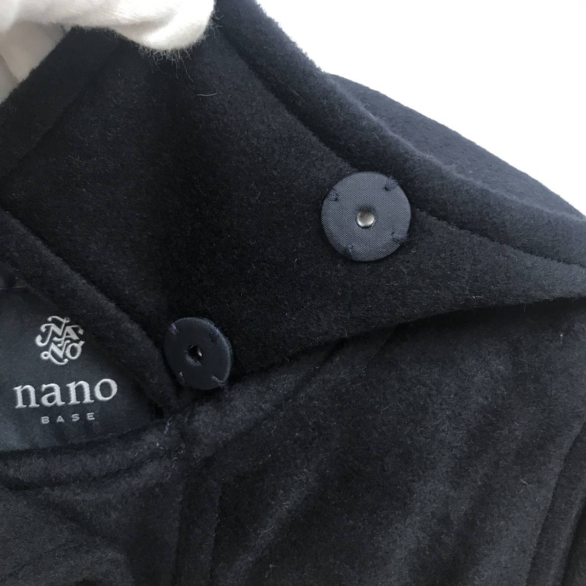 未使用 /38/ nanoBASE ネイビー ダッフルコート フード カジュアル