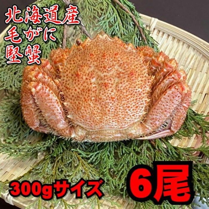 北海道産】毛がに 6尾(300gサイズ) 堅蟹 毛蟹 けがに ケガニ 蟹 かに