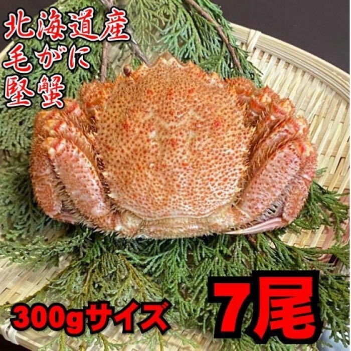 【北海道産】毛がに　7尾（300ｇサイズ）　堅蟹　毛蟹　けがに　ケガニ　蟹　かに　ボイル　母の日　父の日　お中元　お歳暮_画像1