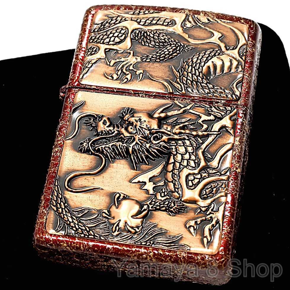 ヤフオク! - ZIPPO ライズメタル 赤龍 金乱糸 伝統工芸 本漆 赤...
