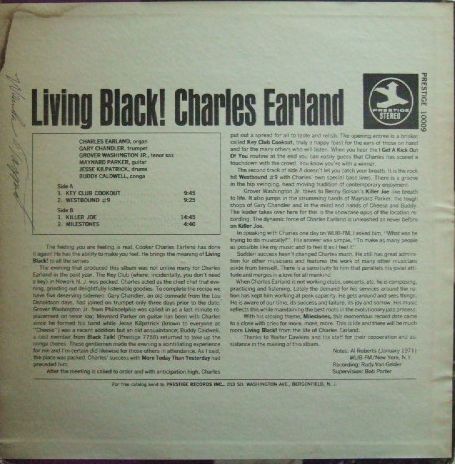 ３枚で送料無料【米Prestige】Charles Earland/Living Black!_画像3