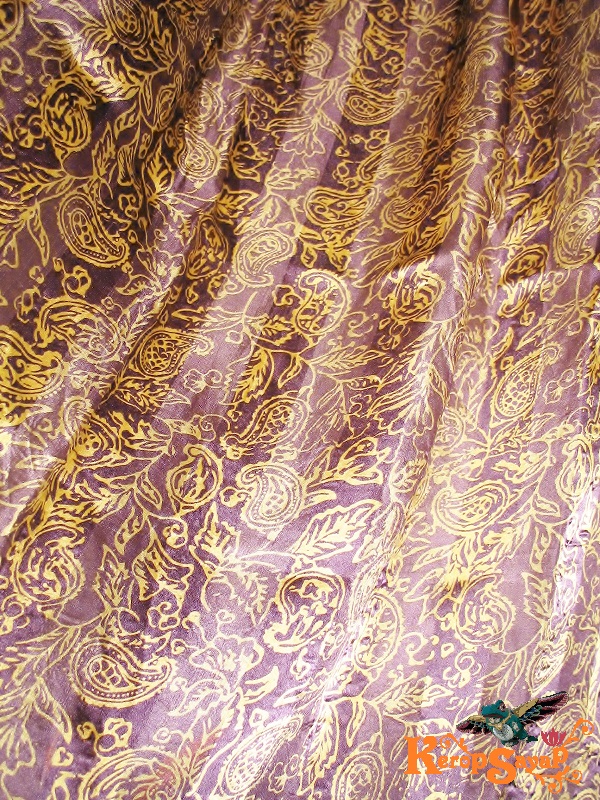 上品な光沢☆単色バティックサテンシルクストールスカーフ M-D紫パープル silk絹100％天然素材 ろうけつ染め バリ雑貨 90×150㎝