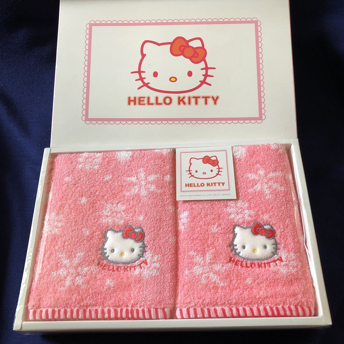 * retro * ultra rare rare goods Sanrio 2000 year made Hello Kitty hand towel 2 pieces set that time thing 