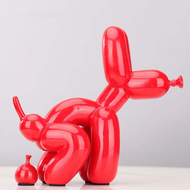 バルーン ドッグ レッド 赤 オブジェ 犬 北欧 置物 インテリア 雑貨 グッズ 飾り 22x22cm 海外 人気 プードル 高級 おしゃれ