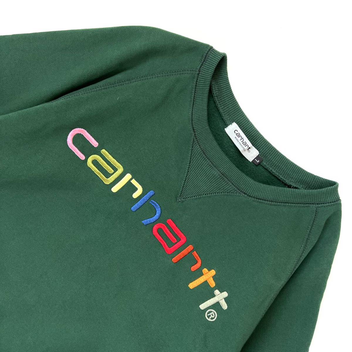 Carhartt カーハート ロゴ刺繍 スウェット トレーナー グリーン Carhartt カーハート ロゴ刺繍 スウェット トレーナー グリーン