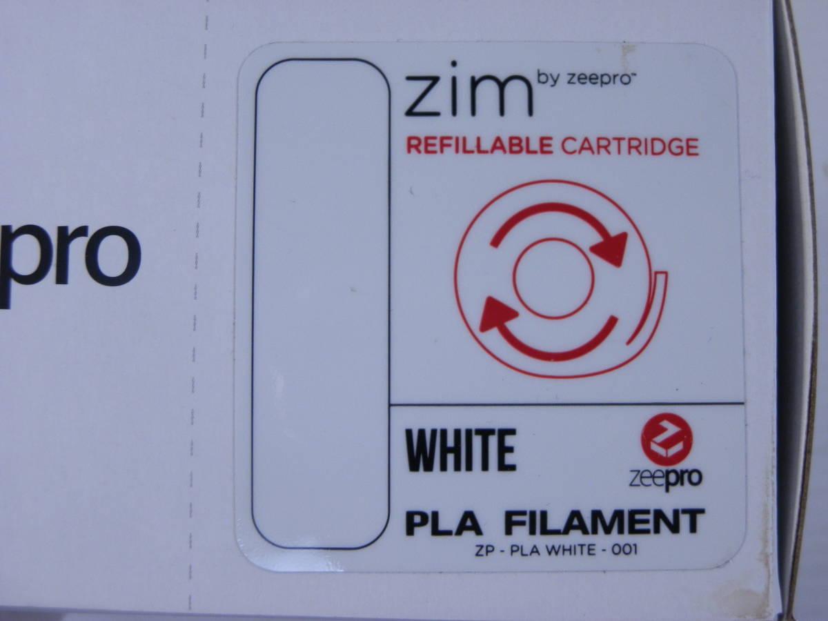 B【新品/未使用/未開封/WHITE・白】zim by zeepro 3Dプリンター フィラメント カートリッジ REFILLABLE CARTRIDGE WHITE PLA FILAMENT_画像4