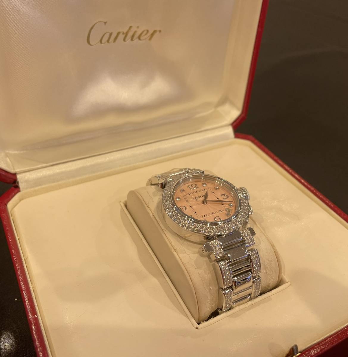 [ regular goods * new goods * unused ][ Cartier /CARTIER Pacha 2308] all original diamond 18KWG bezel safe storage at that time reference price Y8.295.000-