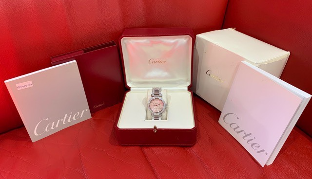 [ regular goods * new goods * unused ][ Cartier /CARTIER Pacha 2308] all original diamond 18KWG bezel safe storage at that time reference price Y8.295.000-