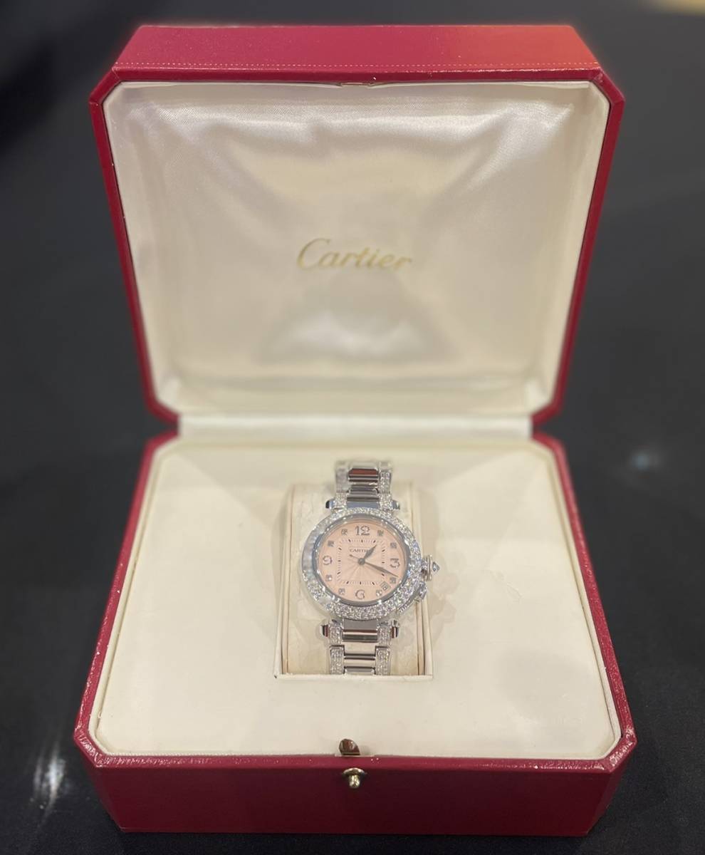 [ regular goods * new goods * unused ][ Cartier /CARTIER Pacha 2308] all original diamond 18KWG bezel safe storage at that time reference price Y8.295.000-