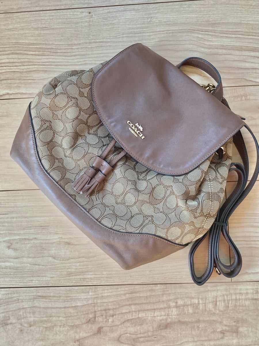 コーチ COACH シグネチャー リュック 馬車金具|PayPayフリマ