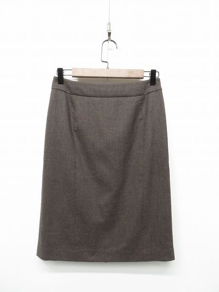 B207/theory luxe loro piana ロロピアーナ セットアップ スーツ ジャケット ひざ丈スカート イタリア製生地 1つボタン ストレッチ 38 M 茶_画像7
