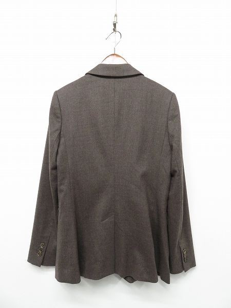B207/theory luxe loro piana ロロピアーナ セットアップ スーツ ジャケット ひざ丈スカート イタリア製生地 1つボタン ストレッチ 38 M 茶_画像4