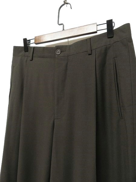 T130/ GIORGIO ARMANI スラックス パンツ トラウザー ストライプ 1タック 裾ダブル 50 XL ブラウン 大きいサイズ_画像4