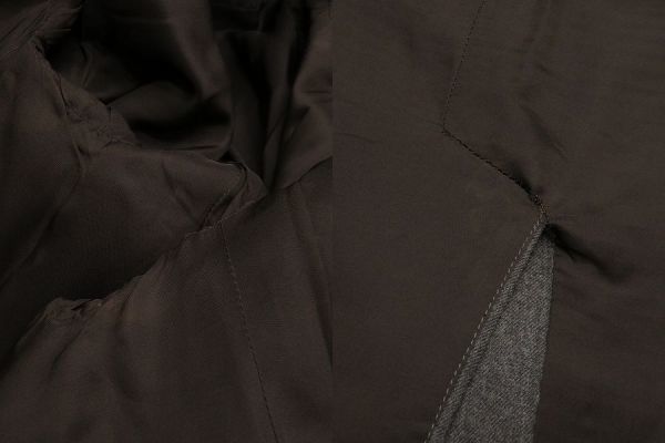 B207/theory luxe loro piana ロロピアーナ セットアップ スーツ ジャケット ひざ丈スカート イタリア製生地 1つボタン ストレッチ 38 M 茶_画像9