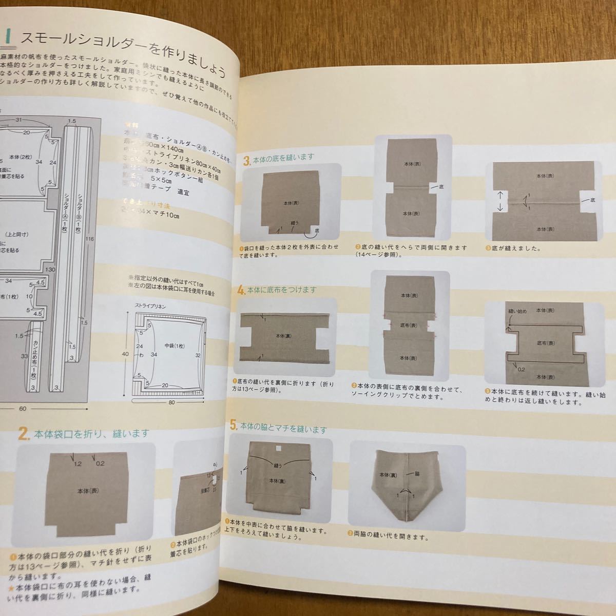 「家庭用ミシンで作る帆布のバッグ」の本