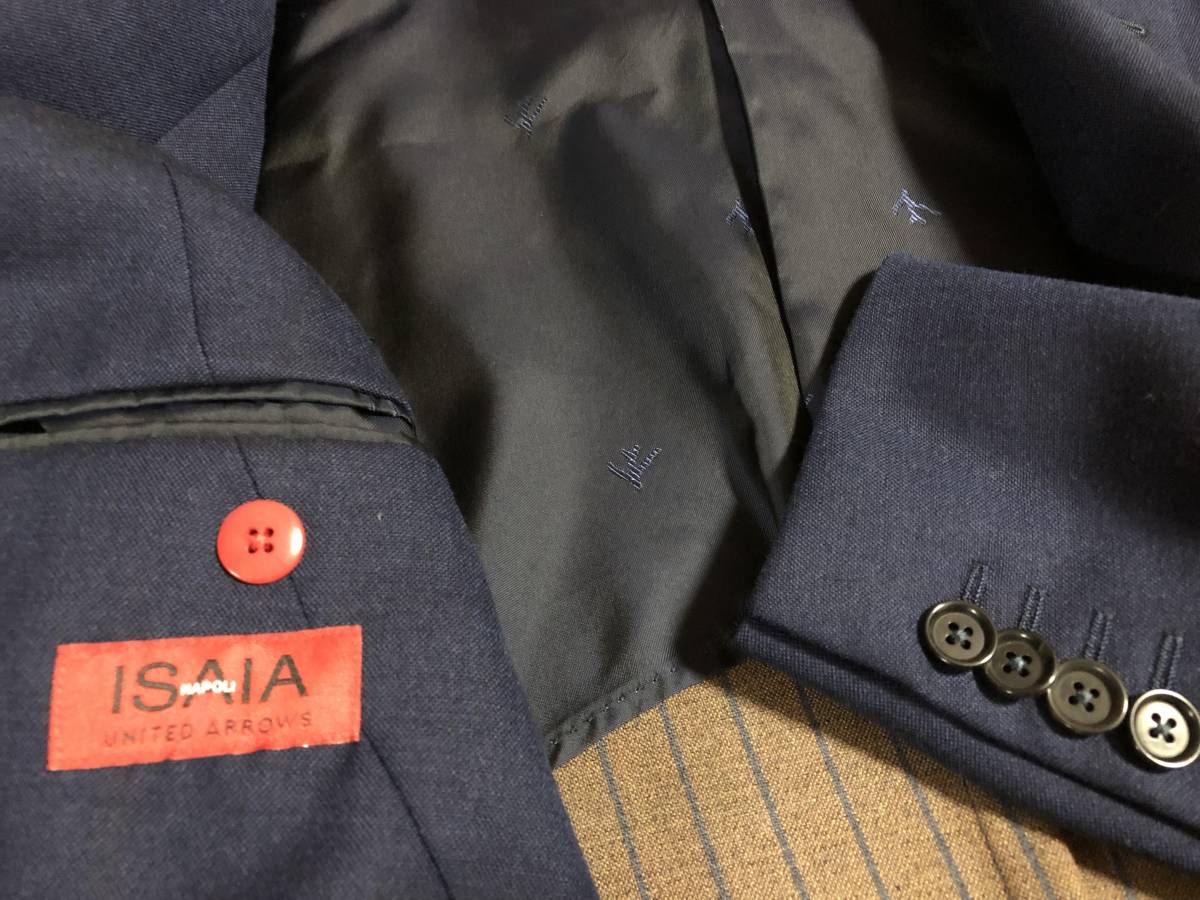 イザイア ISAIA イタリア製 ネイビー 紺無地 ジャケット 44 ユナイテッドアローズ20万円購入
