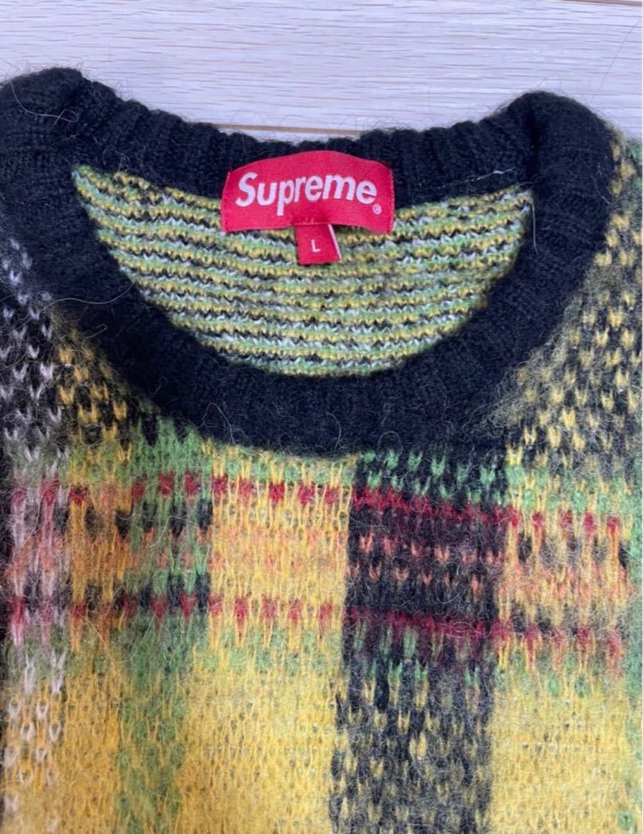 Supreme Brushed Plaid Sweater Mohair black シュプリーム セーター