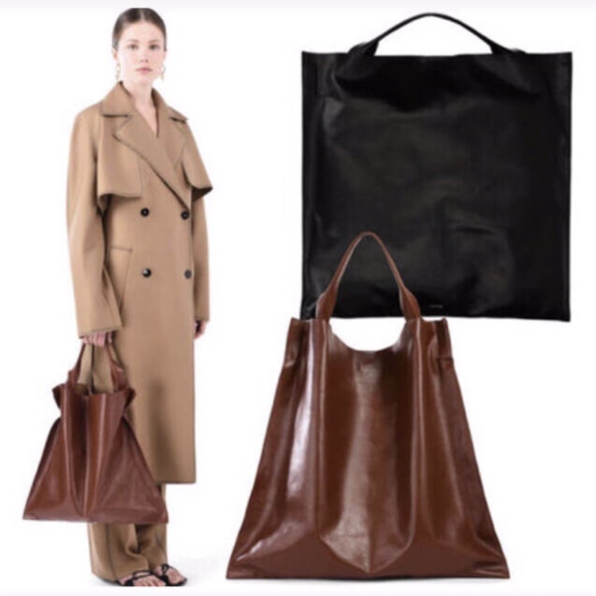 美品・人気ブラック ジルサンダー JIL SANDER XIAO レザートート 美品・人気ブラック ジルサンダー JIL SANDER XIAO レザートート