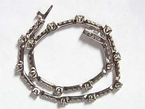 Debias de Beers Line Line Bracelet 2,00CT Differial Book Book White Gold WG Tennis Bracelet