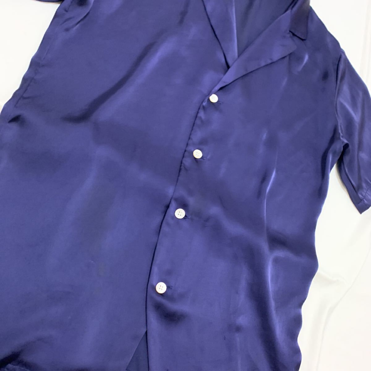 BED J.W. FORD ベッドフォード ジャケット風 サテン半袖シャツ-