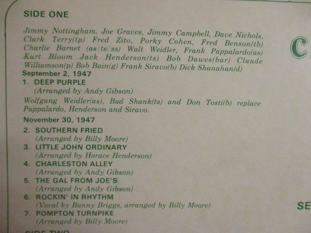 Charlie Barnet ： In Disco Order Volume 21 LP (( 落札5点で送料無料_画像3