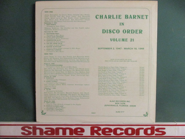 Charlie Barnet ： In Disco Order Volume 21 LP (( 落札5点で送料無料_画像2